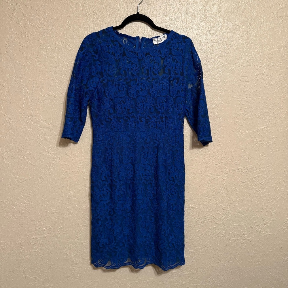 Elegant Blue Lace Dress